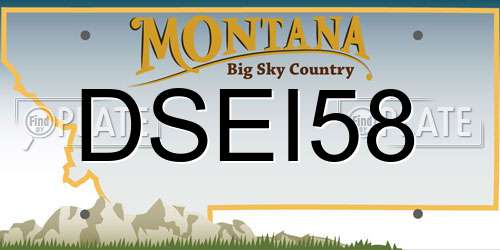 DSEI58 Montana License Plate