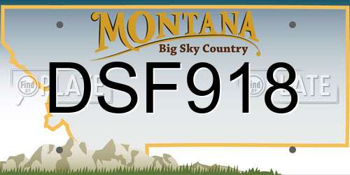 DSF918 Montana License Plate