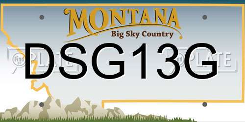 DSG13G Montana License Plate