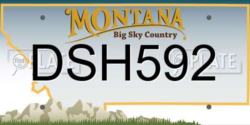 DSH592 Montana License Plate
