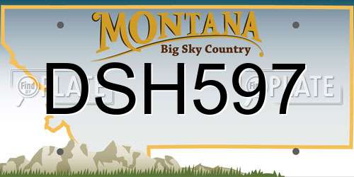 DSH597 Montana License Plate