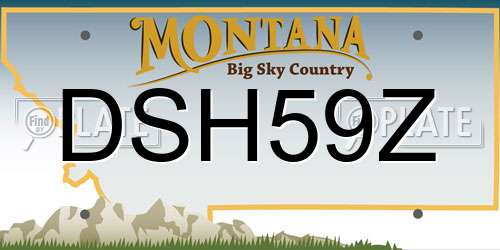 DSH59Z Montana License Plate