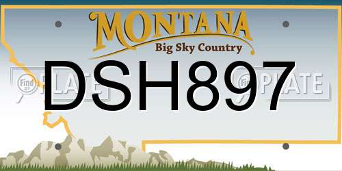 DSH897 Montana License Plate