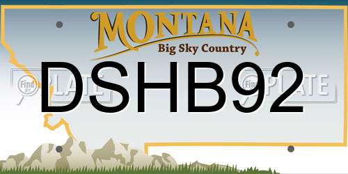 DSHB92 Montana License Plate