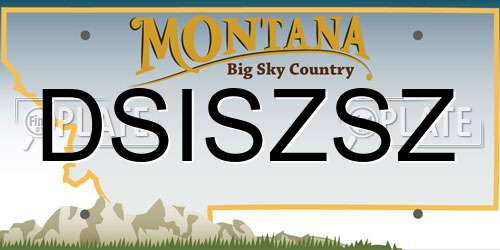 DSISZSZ Montana License Plate