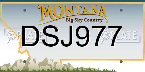 DSJ977 Montana License Plate