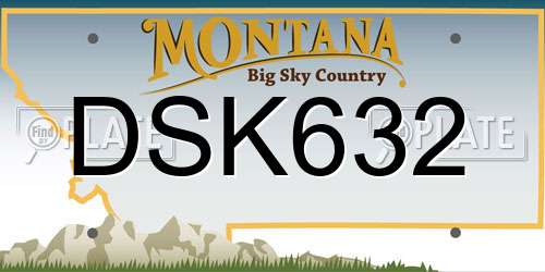 DSK632 Montana License Plate