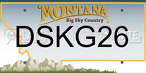 DSKG26 Montana License Plate