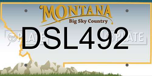 DSL492 Montana License Plate