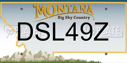 DSL49Z Montana License Plate