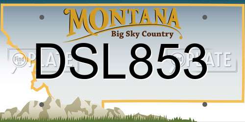 DSL853 Montana License Plate