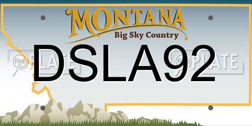 DSLA92 Montana License Plate