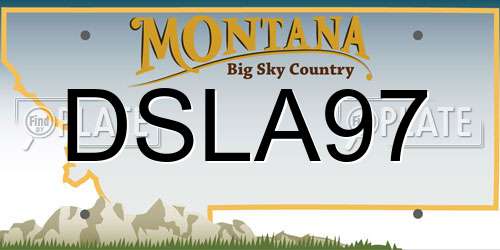 DSLA97 Montana License Plate