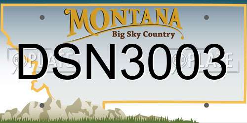 DSN3003 Montana License Plate