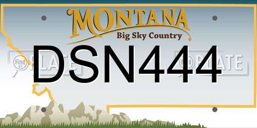 DSN444 Montana License Plate