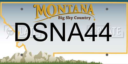 DSNA44 Montana License Plate
