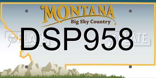 DSP958 Montana License Plate