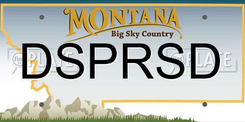 DSPRSD Montana License Plate