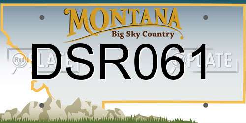 DSR061 Montana License Plate
