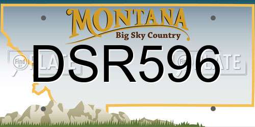 DSR596 Montana License Plate