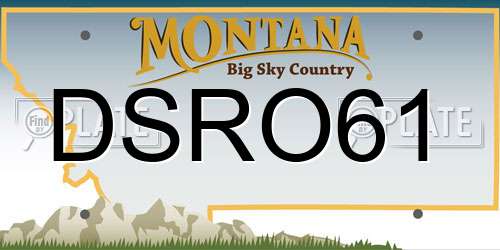 DSRO61 Montana License Plate