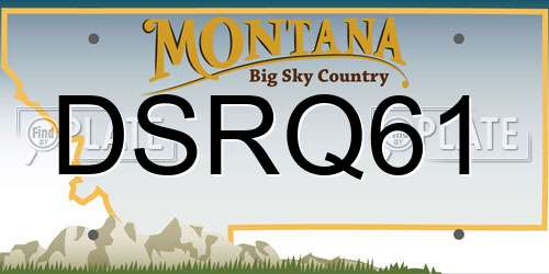 DSRQ61 Montana License Plate