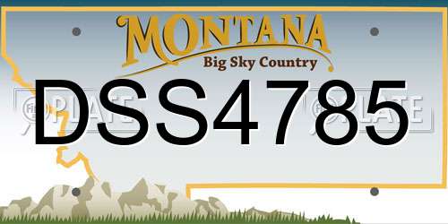 DSS4785 Montana License Plate