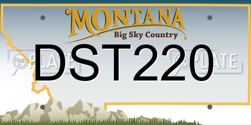 DST220 Montana License Plate