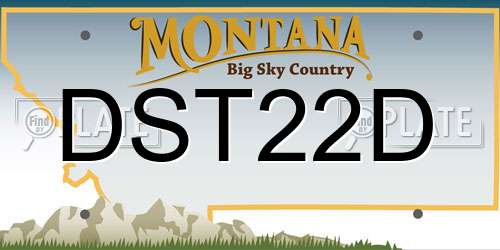 DST22D Montana License Plate