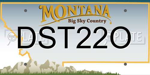 DST22O Montana License Plate