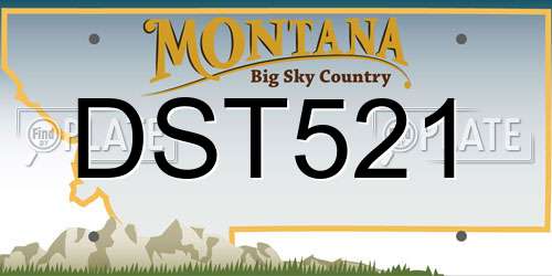 DST521 Montana License Plate
