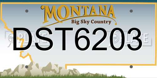 DST6203 Montana License Plate