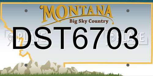 DST6703 Montana License Plate
