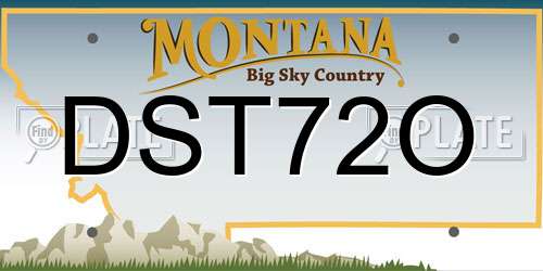 DST72O Montana License Plate