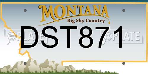 DST871 Montana License Plate