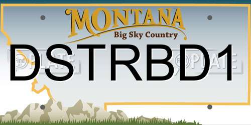 DSTRBD1 Montana License Plate