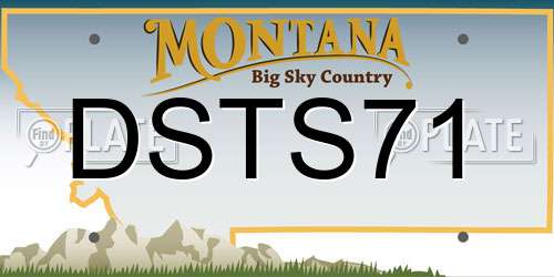 DSTS71 Montana License Plate