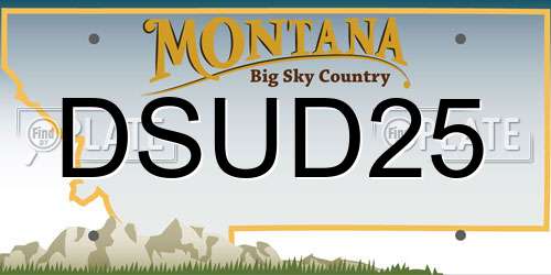 DSUD25 Montana License Plate