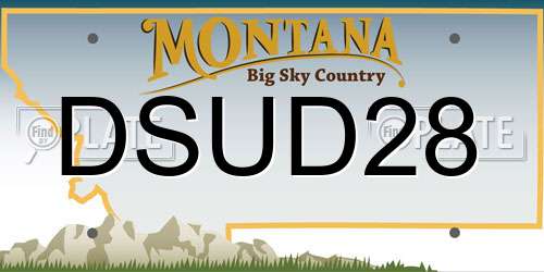DSUD28 Montana License Plate