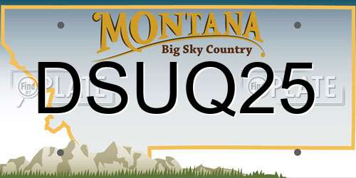 DSUQ25 Montana License Plate
