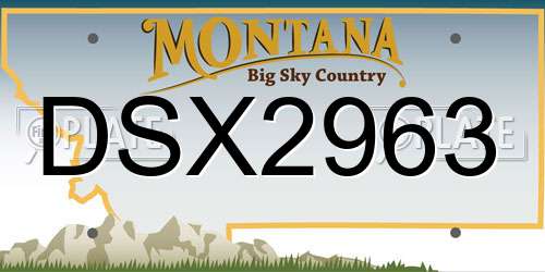 DSX2963 Montana License Plate