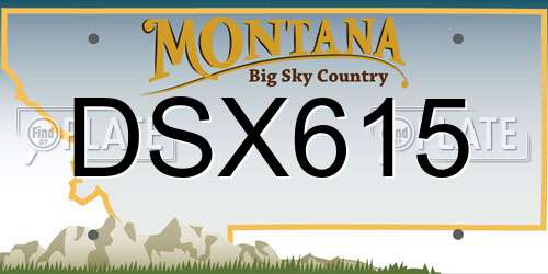 DSX615 Montana License Plate
