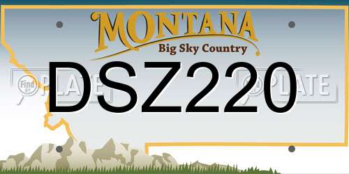 DSZ220 Montana License Plate
