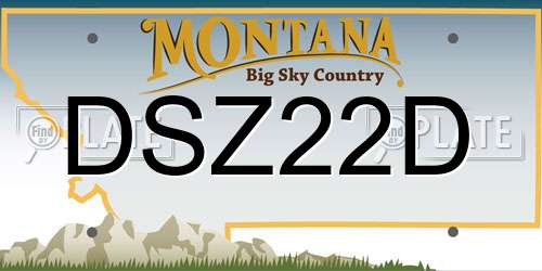DSZ22D Montana License Plate