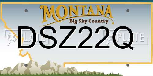DSZ22Q Montana License Plate