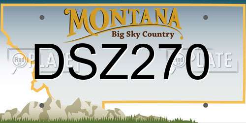 DSZ270 Montana License Plate