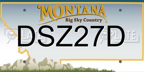 DSZ27D Montana License Plate