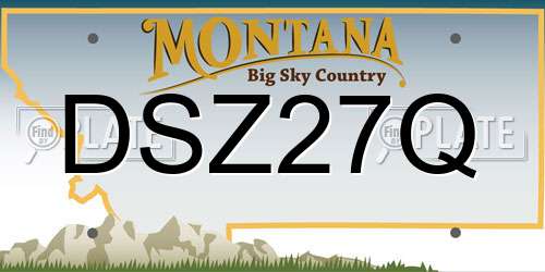 DSZ27Q Montana License Plate