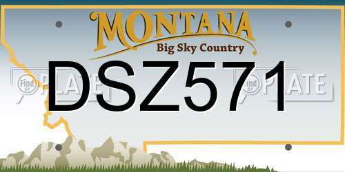 DSZ571 Montana License Plate