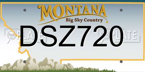 DSZ720 Montana License Plate